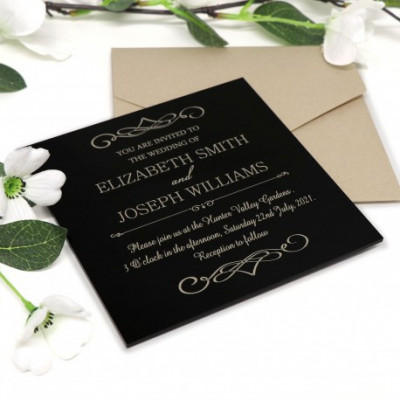 Large Square Printed Acrylic Wedding Invitations with 10 Colour Choices Profile Picture