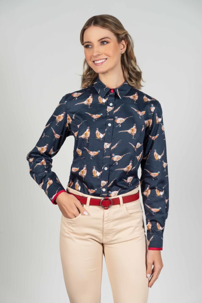 LAYLA Pheasants luxury cotton LYCRA shirt - Hartwell