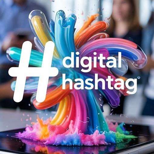 Digital Hashtag Splash Profile Picture
