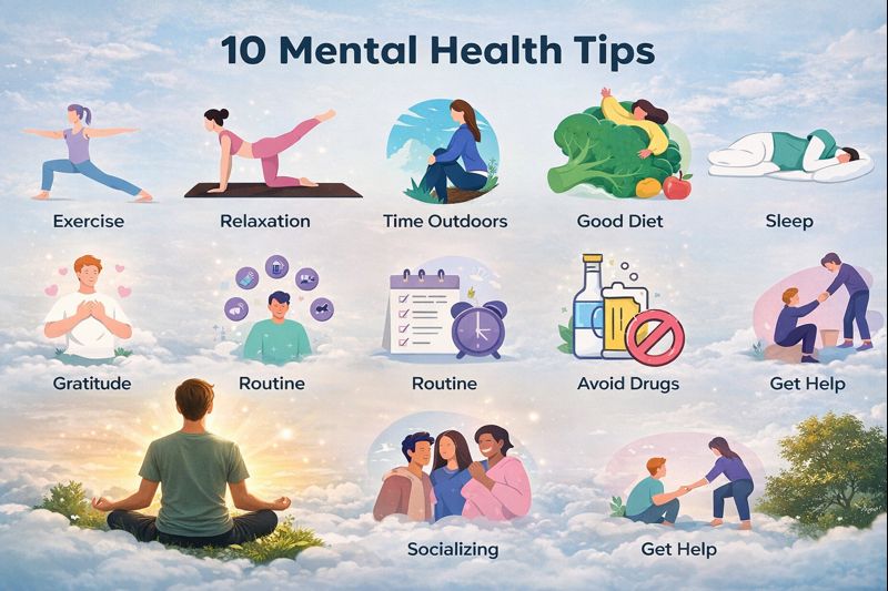 The 10 best tips on good mental health: Easy habits to be happy.
