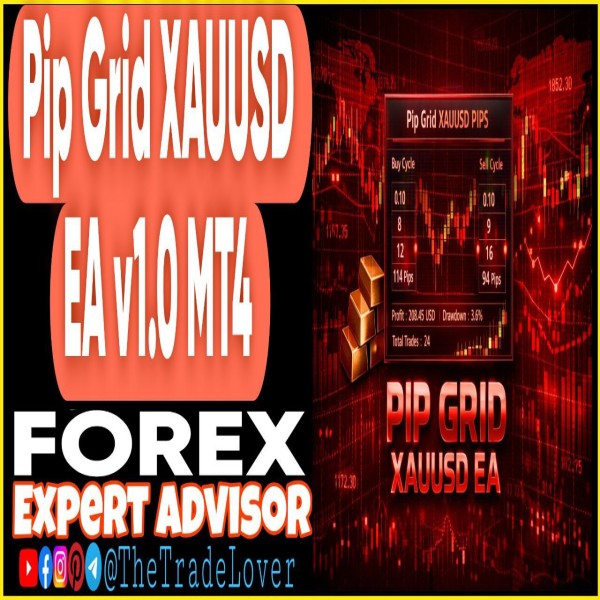 Pip Grid XAUUSD EA v1.0 MT4 (Works on Build 1471) | Forex Robot | MT4 Expert Advisor - The Trade Lovers