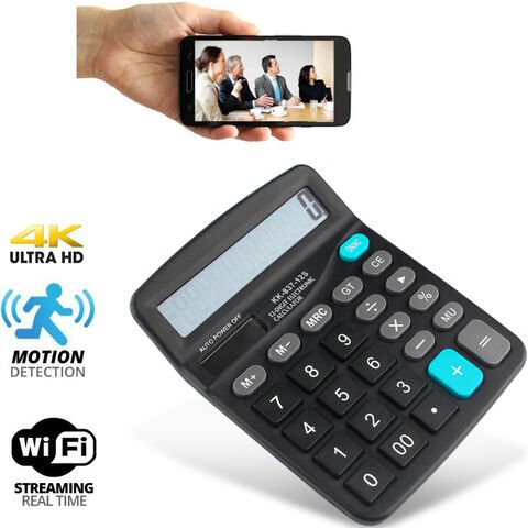 WIFI Calculator Spy Camera with Live Streaming, Desktop Calculator Hidden Spy Security Camera, Spy Camera 4K Wi-Fi Calculator Camera with Audio Video Recording Watch Live Surveillance Security Camera Spy World