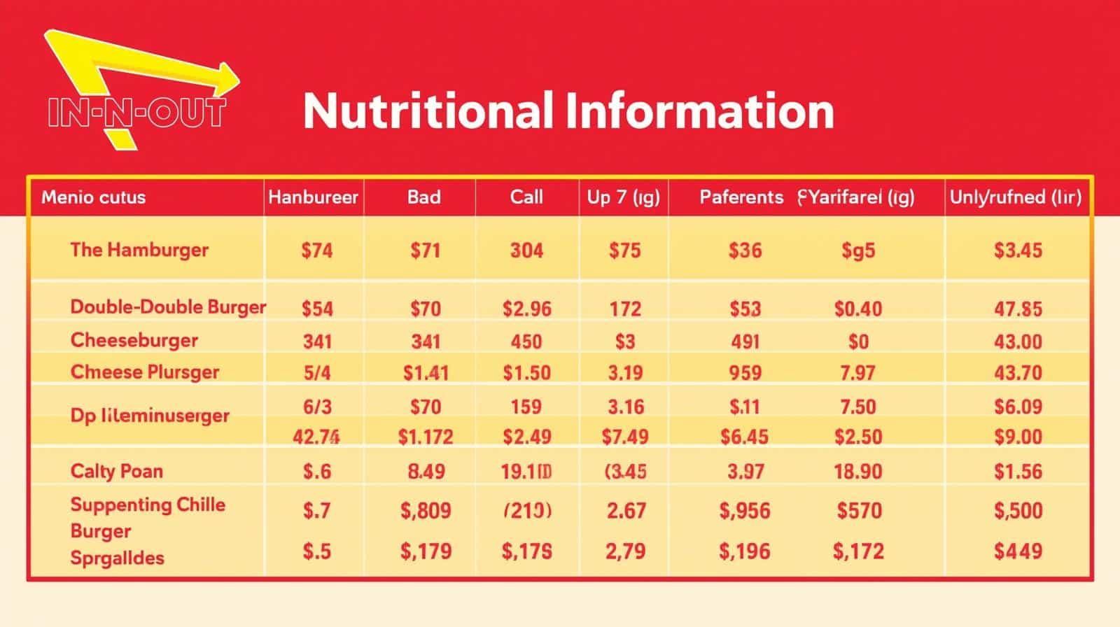 Nutrition In N Out Burger Calories & Full Nutrition Facts Guide 2026