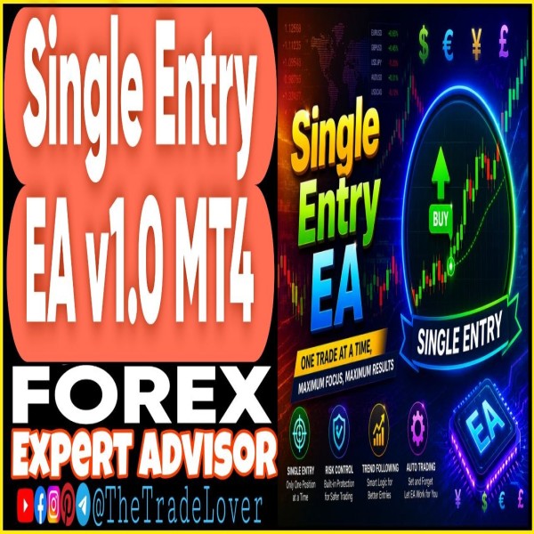 Single Entry EA v1.0 MT4 (Works on Build 1471) | Forex Robot | MT4 Expert Advisor - The Trade Lovers