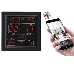 WiFi Spy Camera Digital Wall Clock, Premium HD Wide Angle Live Streaming Hidden Camera, Motion Activated Small Hidden Camera & Discreet Surveillance Camera