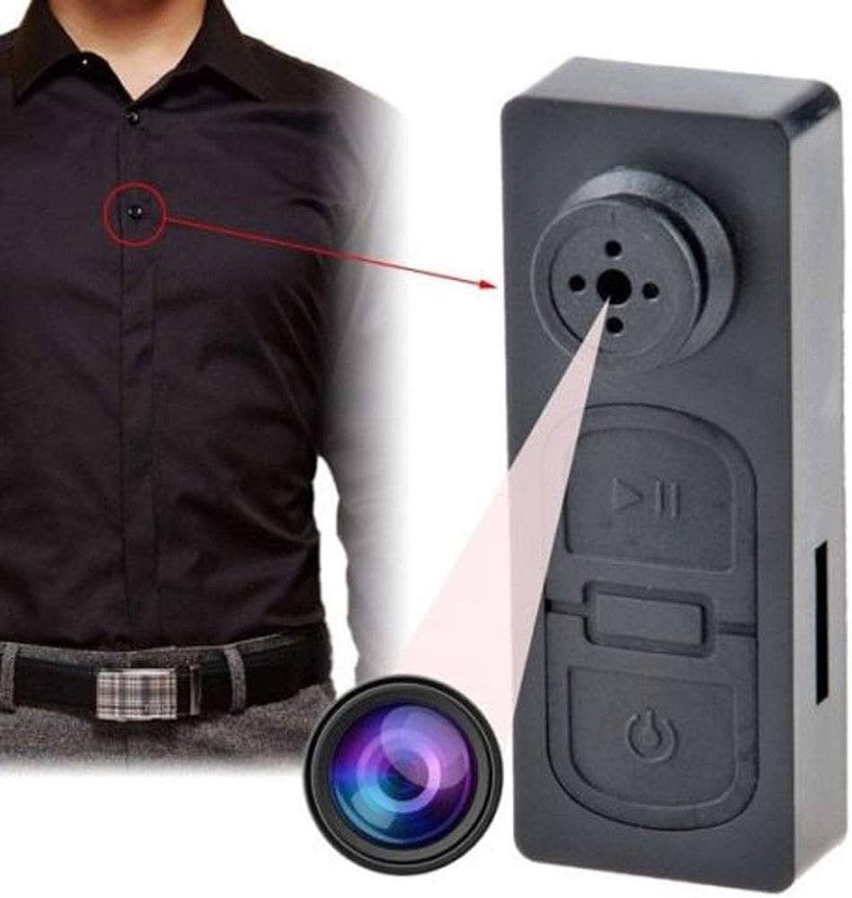 Spy Mini Hidden Camera in Button Camera, 1280*960p HD Resolution Spy Button Camera, Hidden Shirt Black Button Mini Smart Real Time Record Spy Camera Spy World