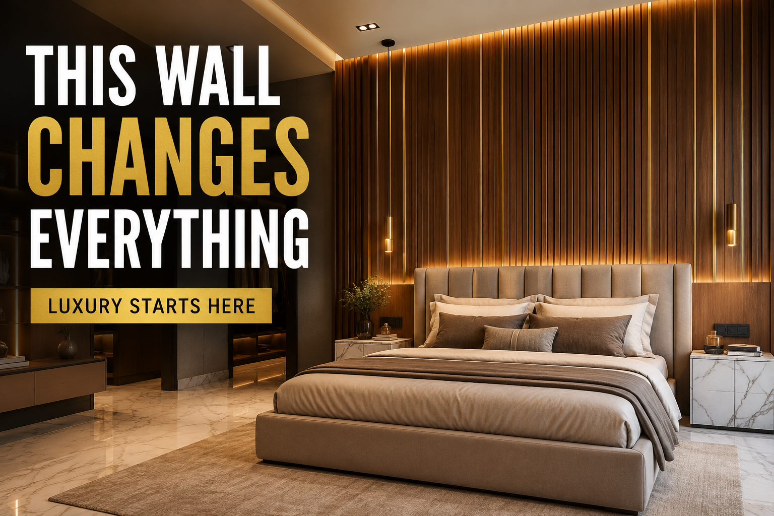 Wall Paneling Designs for Bedrooms and TV Units | VintFint
